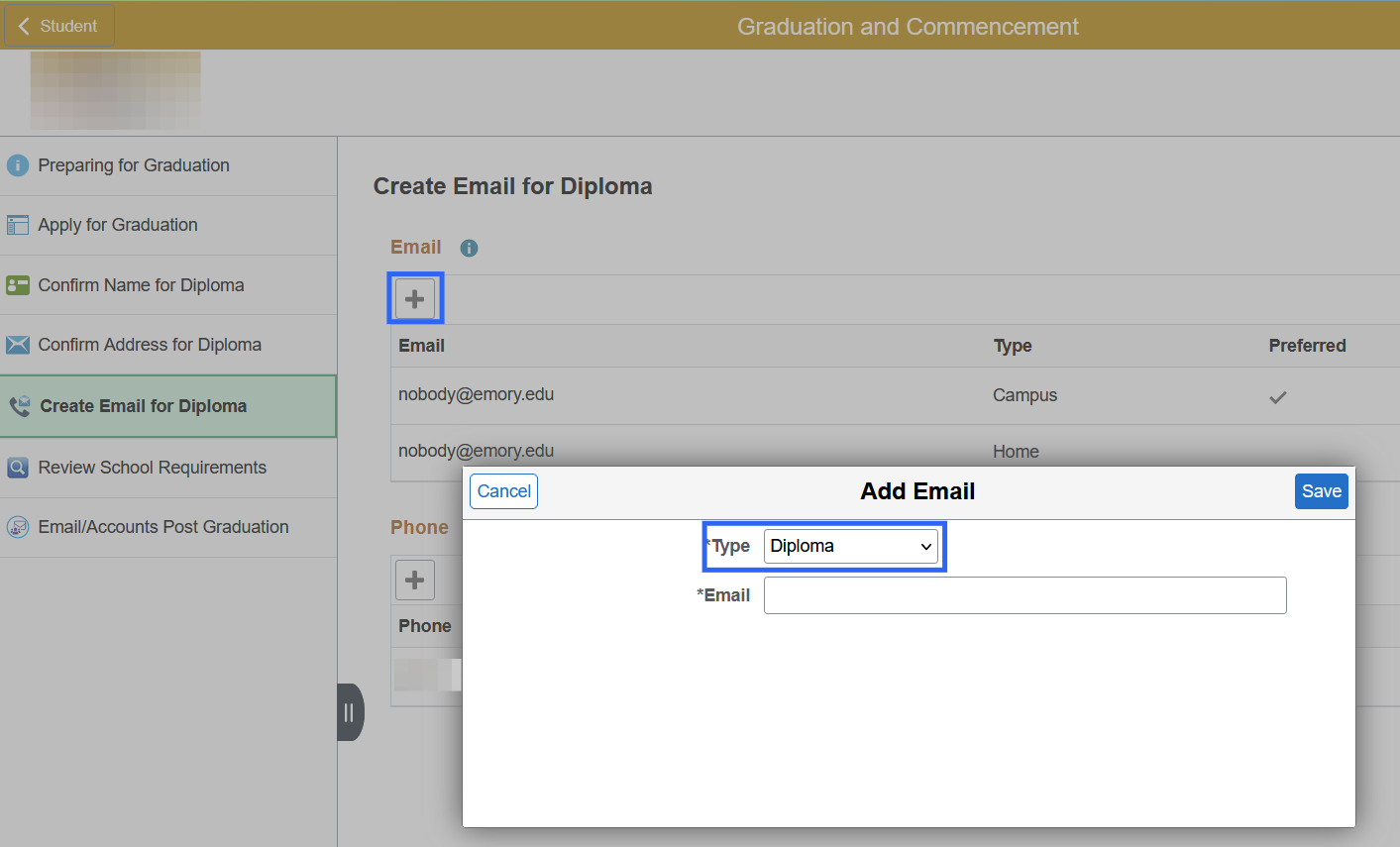Create Email for Diploma