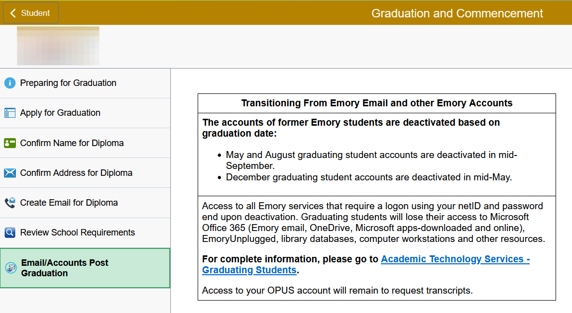 Email Accounts Post Graduation