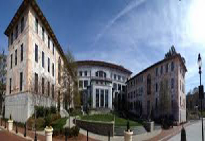 School of Medicine entrance and courtyard