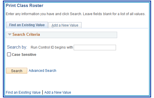 Search for Class Roster 