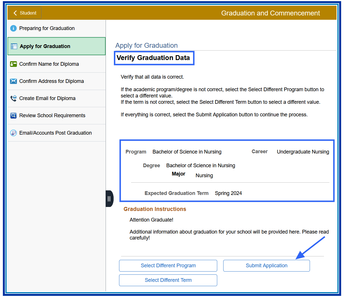 Verify Graduation Data