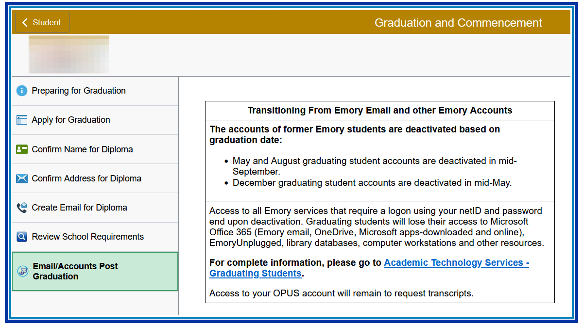 Email Accounts Post Graduation